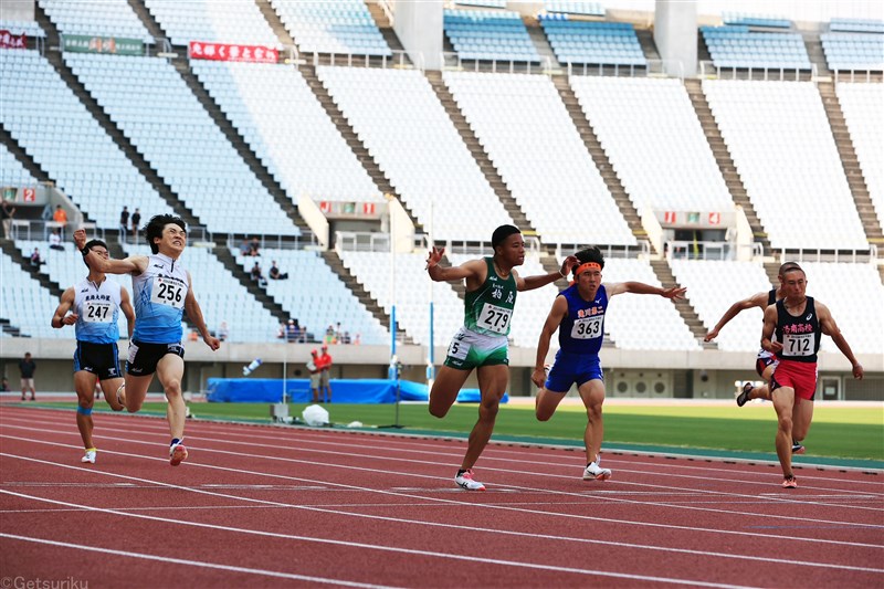 高校100m史上初の「10秒2台決着」西岡尚輝が高校歴代3位10秒21でＶ！アブラハム10秒29 4継は洛南39秒86、京都橘45秒87／IH近畿