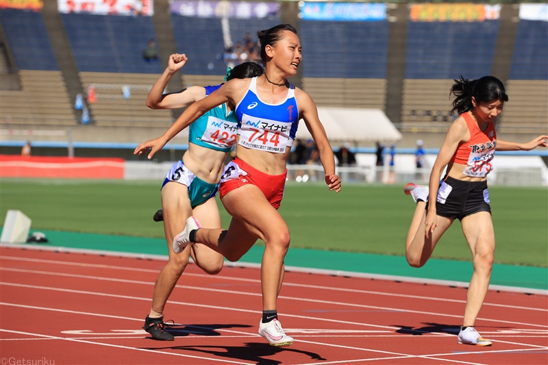 “三度目の正直”で小針陽葉が女子100m初Ｖ 度重なる故障経て「楽しんだ先に結果がついてくると」／福岡IH