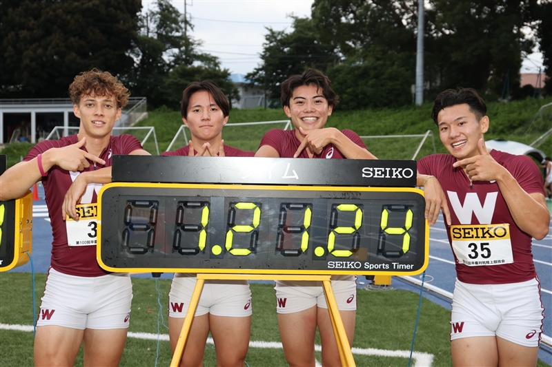 記念すべき100回目の早慶対抗！早大が男女V 男子4×200mRで日本新