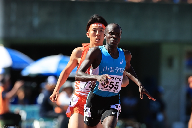 男子1500mフェリックス・ムティアニが3分40秒66で快勝 佐久長聖の濵口大和、佐々木哲が2、3位／福岡IH