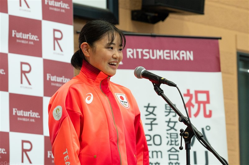 パリ五輪女子競歩代表・柳井綾音「海外に挑戦してきた成果を出したい」立命大で壮行会開催