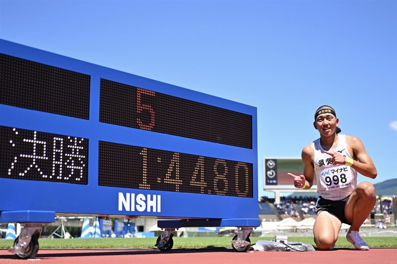 落合晃が男子800mで衝撃の1分44秒80日本新Ｖ！ 「インターハイで出せてうれしい」／福岡IH