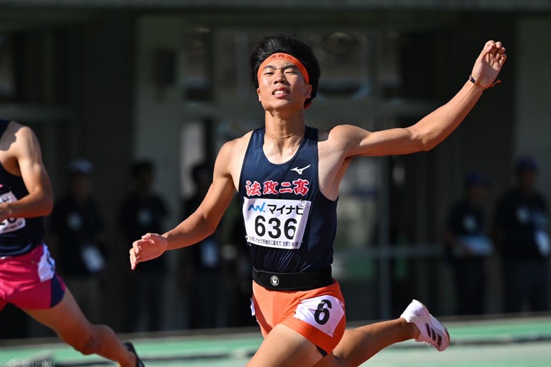 ハイレベルが予想された男子400mは菊田響生が強さ示す 「勝ちたいという気持ちだけで走りました」／福岡IH