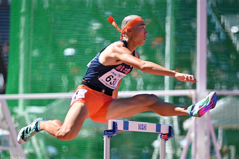 菊田響生が男子400mH50秒14の大会タイ!! 疲労が残る中で初日の400mとの2冠達成／福岡IH