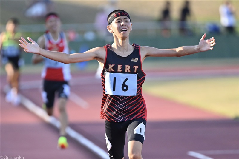 男子3000mは稲垣翔馴が8分30秒76で優勝 ロングスパート決め中学王者に輝く／福井全中