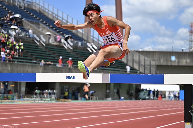 佐々木哲が3000mSC高校歴代2位の記録を更新 先輩・永原颯磨の高校記録には届かず／福岡IH