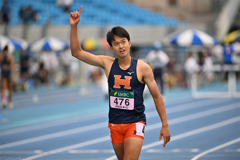 井之上駿太が男子400mHで東京世界選手権標準突破!! 日本歴代7位、学生歴代5位の48秒46／日本IC