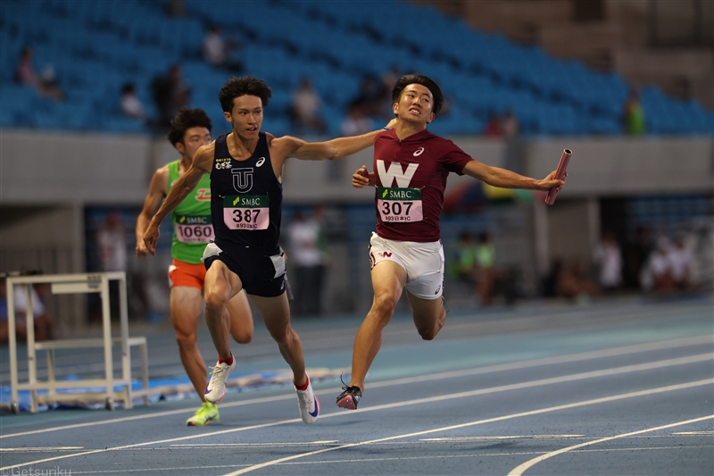 早大が4×100mRで38秒45の学生新！ アンカー井上直紀「もらった瞬間、行けるという思いだけ」／日本IC