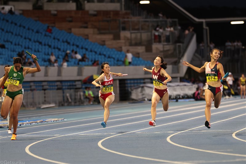 甲南大が女子400mR44秒58で2連覇！「華依さんと走る最後のインカレ」でチーム一丸／日本IC