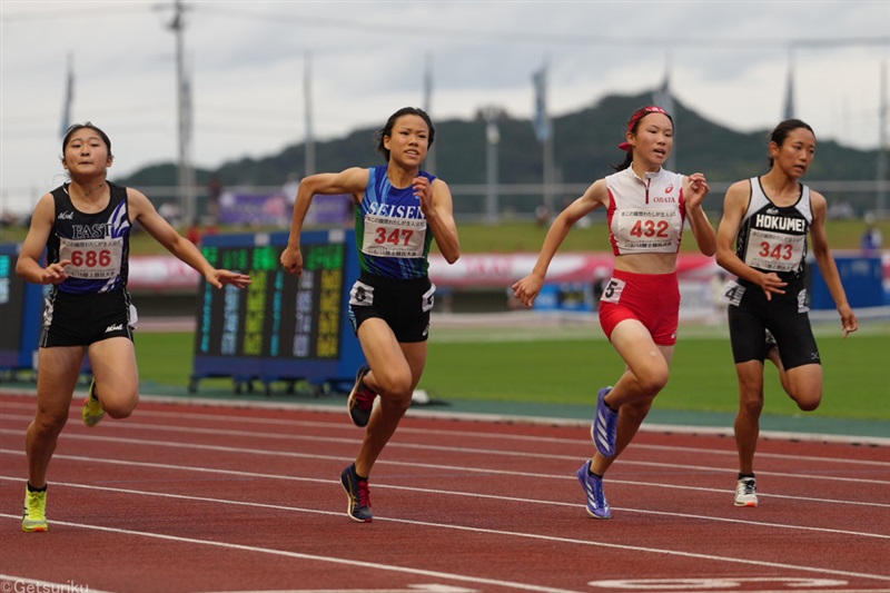 林捺愛が女子100m中学記録保持者・三好美羽らを抑え殊勲の地元V 「一番の走りができた」／U18・16大会