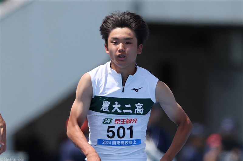 【男子100m】菅野翔唯（東農大二高1） 10秒38＝高1歴代2位