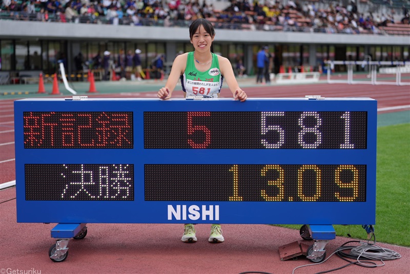 15歳・福田花奏が女子100mHで13秒09!! U18日本記録更新の快挙に「言葉も出ません」／U18・16大会