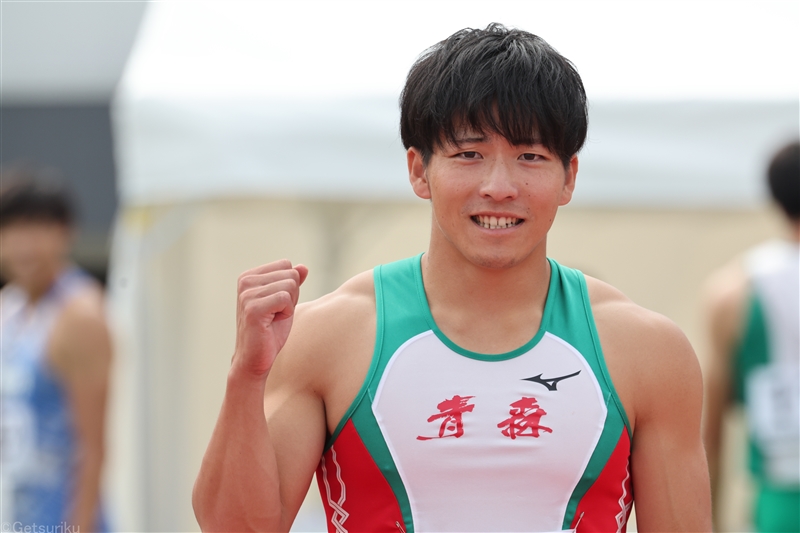 成年男子100mは大上直紀が10秒22でV!! 山本匠真を0.02秒抑える 「会心のレースだった」  ／佐賀国スポ