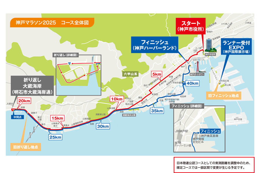 神戸マラソンのコースが変更 フィニッシュ地点が神戸ハーバーランドに移り、よりフラットなコースへ