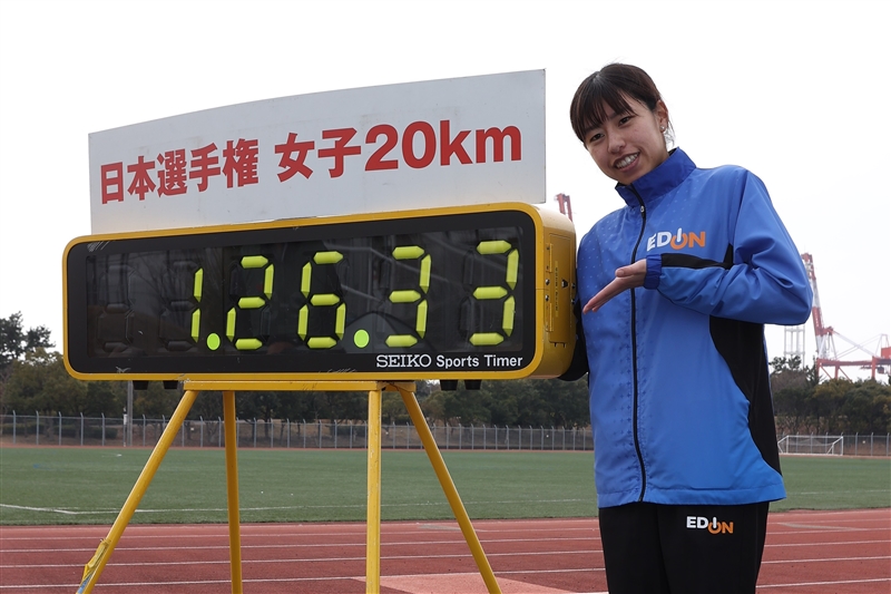 日本新V3の藤井菜々子「やっとメダルを目指せる」女子初の1時間26分台突入／日本選手権20km競歩