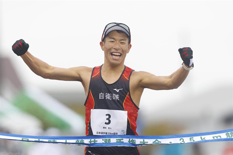 勝木隼人が日本歴代4位で東京世界陸上代表内定！ 「勝てるとしか思っていなかった」／日本選手権35km競歩